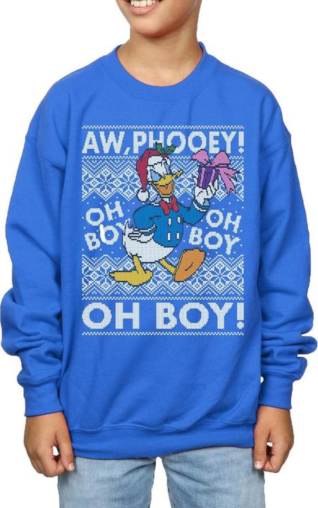 Actual product image Disney Boys Donald Duck Christmas Fair Isle Sweatshirt (140, 146)