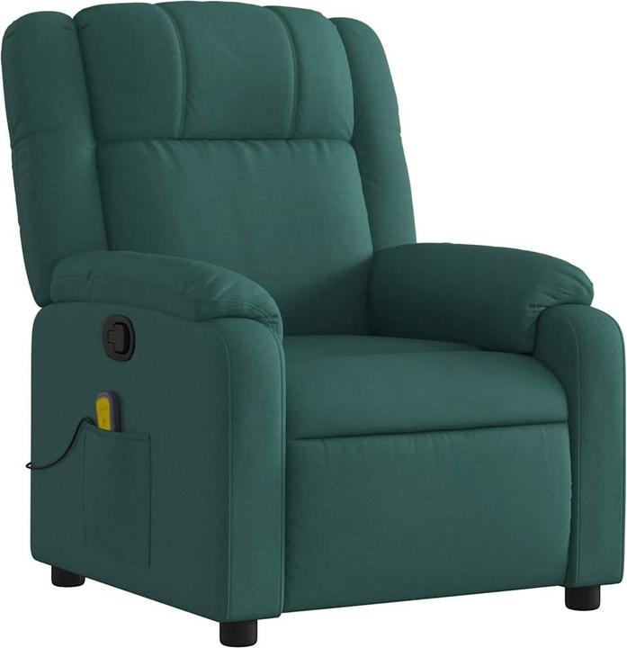 VidaXL Massagesessel Dunkelgrün Stoff,Farbe: Dunkelgrün,Material