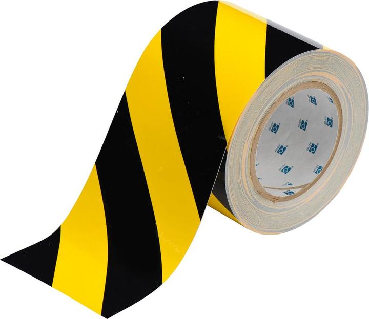 Immagine prodotto Brady B-514, ToughStripe, nastri segnaletici per pavimenti, poliestere, nero/giallo, 101,6 mm x 30 m (101.60 mm)