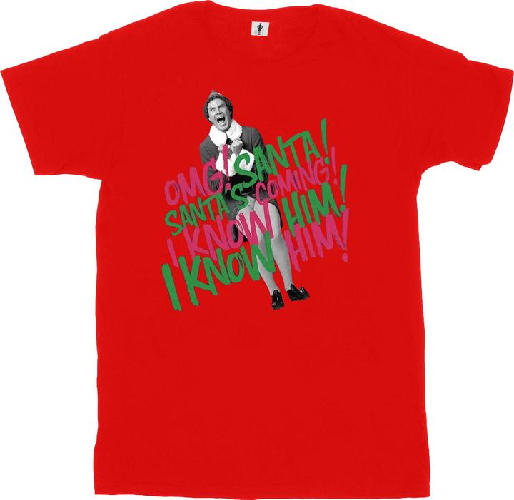 Actual product image Elf Mens Santa's Coming T-Shirt (M)