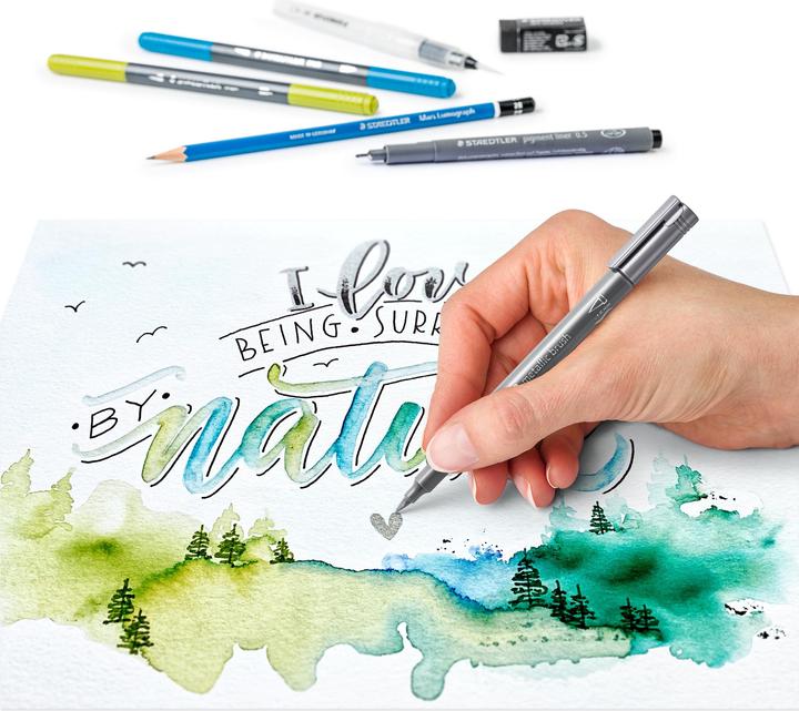 Produktbild Staedtler Design Journey Handlettering & Aquarell Set (Multicolor, 11 x)