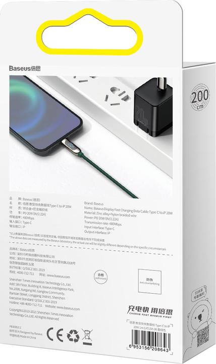 Immagine prodotto Baseus 20W PD Display Ricarica veloce (2 m, USB 3.0)
