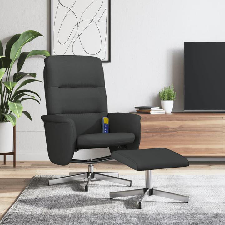 Produktbild VidaXL Massagesessel mit Fusshocker Schwarz Stoff,Farbe