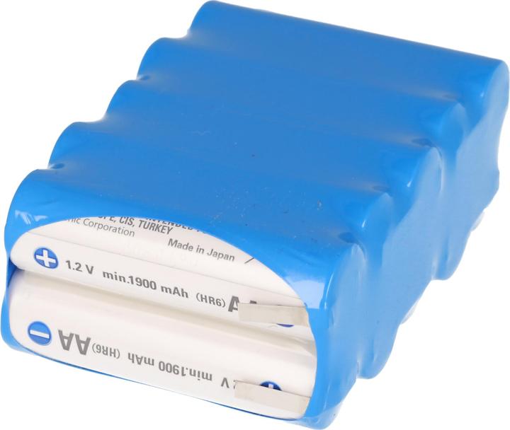 Actual product image Sanyo Eneloop 12 Volt battery BK-3MCCE with solder tags (1 pcs., 2000 mAh, Battery + charger)