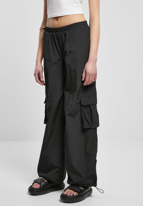 Actual product image Urban Classics Ladies Wide Crinkle Nylon Cargo Pants (4XL)