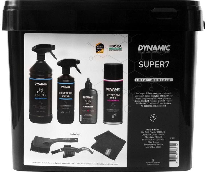 Actual product image Dynamic Bike Care Super 7 (1000 ml, Microfibre cloth, Brush, Bicycle cleaner, Care set, Chain oil)