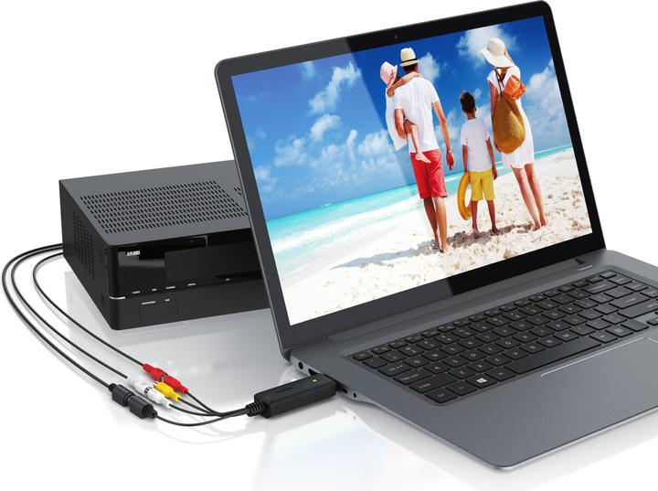 Actual product image Aplic USB audio video grabber, video audio converter, video adapter for post-production, VHS, for Windows (USB 2.0, analog TV signal)