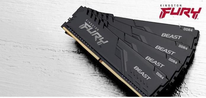 Actual product image Kingston FURY Beast (4 x 4GB, 3200 MHz, DDR4-RAM, DIMM)