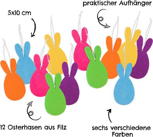 Actual product image Papierdrachen Easter felt bunnies (12 x)