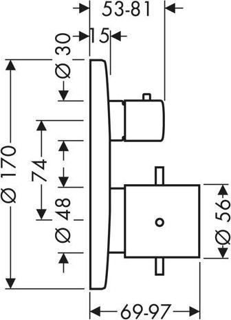 Actual product image Axor Starck thermostat flush-mounted with shut-off valve and changeover valve