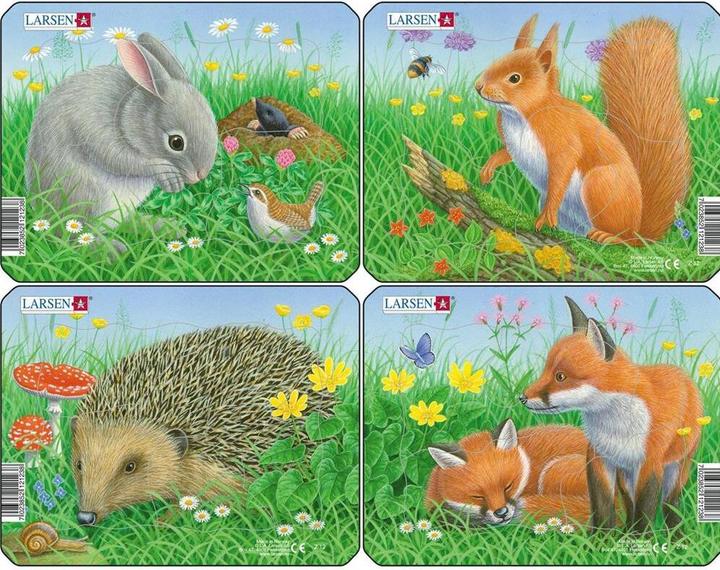 Actual product image Larsen Puzzle - Rabbit, Squirrel & co (Set of 4 Mini) (5 pieces)
