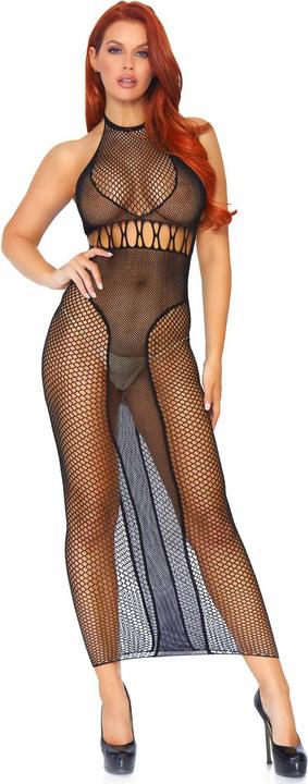 Actual product image Leg Avenue Halter duel net backless dress (One size)