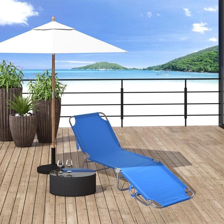Immagine prodotto Outsunny Lettino prendisole con schienale regolabile (187 cm)