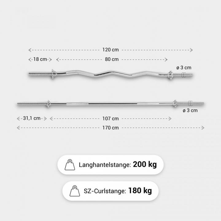 Produktbild Gorilla Sports Langhantelstange und Sz-Curlstange