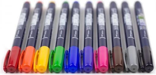 Actual product image Tombow Fudenosuke (Multicoloured, 10 x)