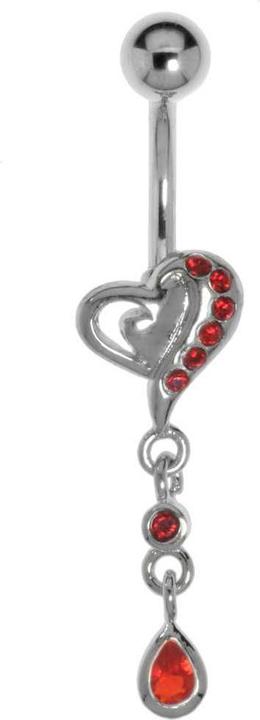 Actual product image Bijouteria Bellypiercing (Brass rhodium plated, Surgical steel 316L, Crystal)