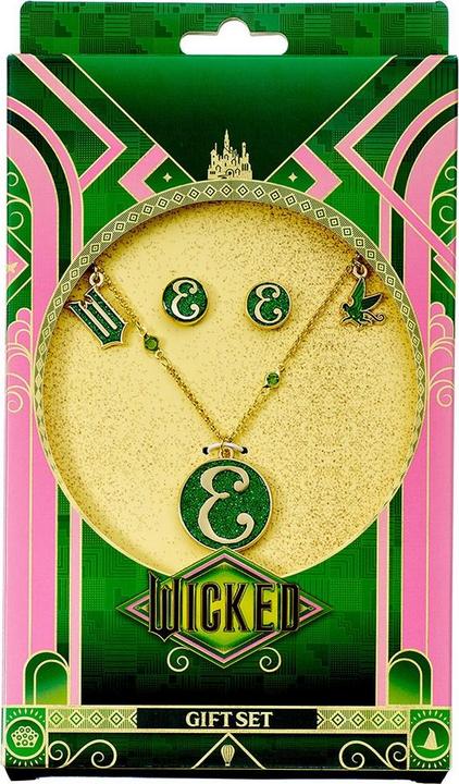 Actual product image Wicked Gold Plated Elphaba Earring & Necklace Set (100% synthetic material)