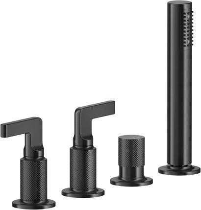 Actual product image Gessi Inciso- 2-lever handle 4-hole bath rim fitting, separate automatic diverter for bath spout, ha