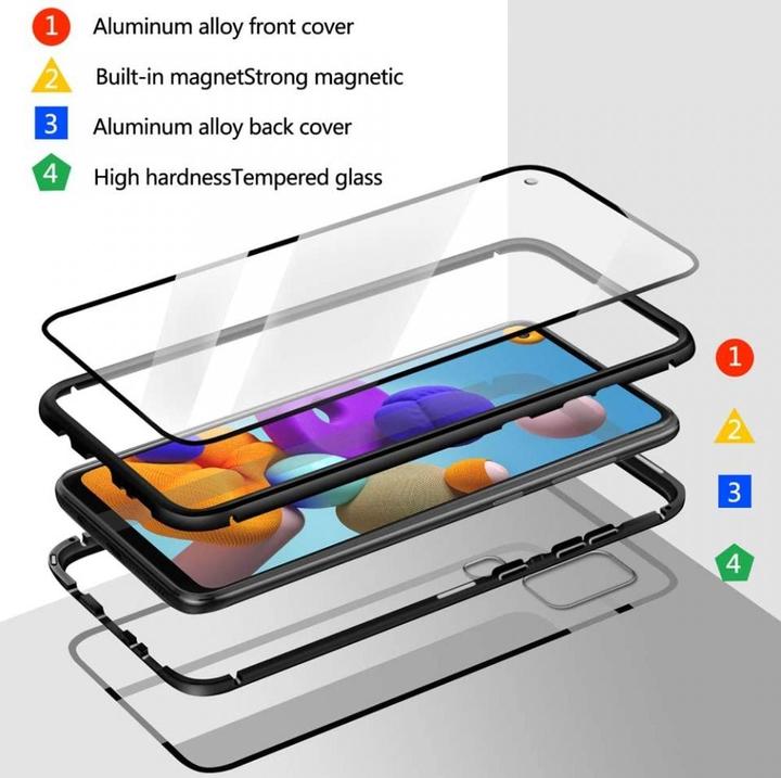 Produktbild G-Case Samsung Galaxy A21s Aluminium Magnetic Glass Case Hülle (Samsung Galaxy A21s)