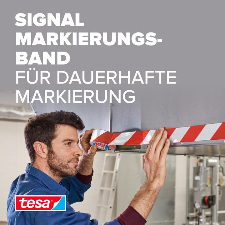 Actual product image tesa PREMIUM signal marking tape, self-adhesive PVC warning tape for permanent marking (50 mm)