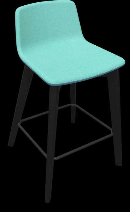 Mint, light blue melange, Black, Ash stained black