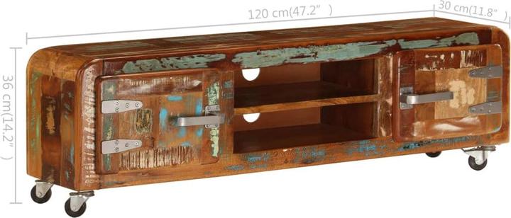 Image du produit VidaXL Meuble TV 120x30x36 cm Vieux bois massif,Matériau (120 x 30 x 36 cm)