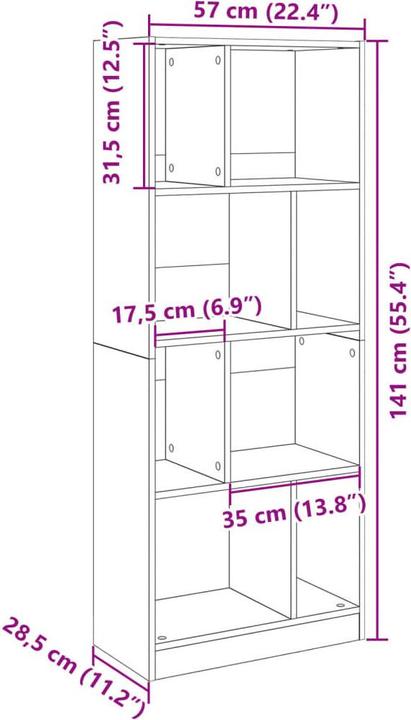 Produktbild VidaXL Lavrenti (57 x 28.5 x 141 cm)
