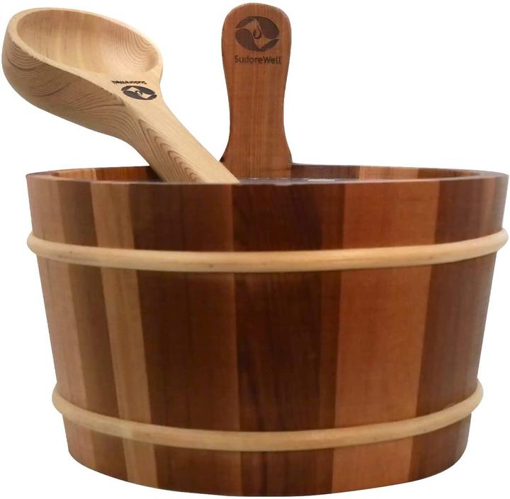 Image du produit SudoreWell Seau pour sauna, set de seaux en cèdre rouge 4,0L