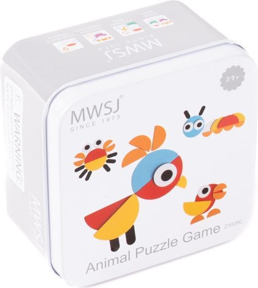 Actual product image Iwood Gra układanka Zwierzęta tangram w puszce