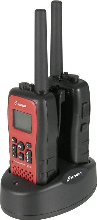 Actual product image Stabo Electronics 20850 Freecomm 850 Set PMR Radio IPX7 Waterproof, Li-Ion Batteries Charging Station (10 km)
