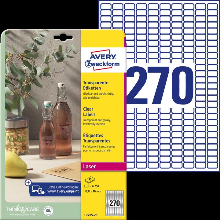 Actual product image Avery Transparent labels
