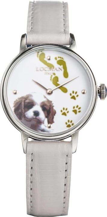 Actual product image Locman Italy Ladies Watch 1960 Fantasy Dog Ref. F253A08S-00WHCA1PW (Watch with gemstone, 32 mm)