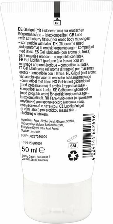 Nährwerte und Zutaten Lick-it Erotic Massage Gel Strawberry (50 ml)