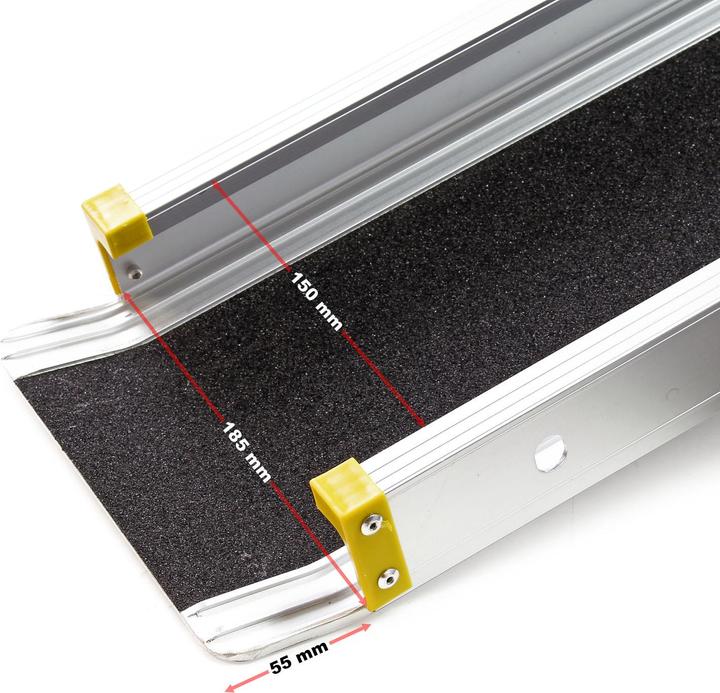 Actual product image Wiltec 2x Auffahrrampe Teleskop Rampe 270kg klappbar Aluminium Laderampe Auffahrschiene