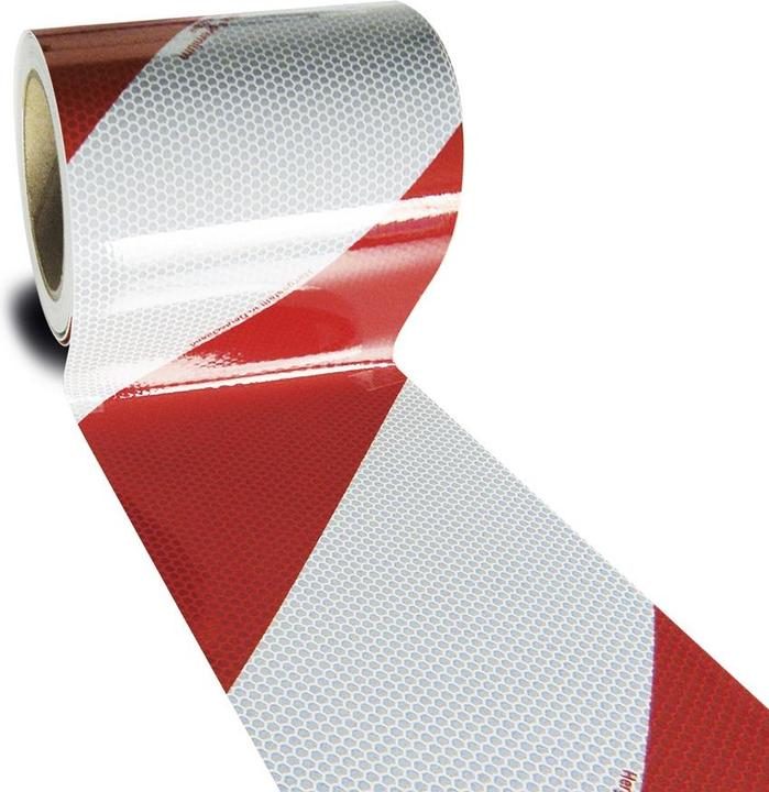 Produktbild Moravia Warnmarkierung FLEX Folie DIN 30710 Rot-weiss reflektierend R2 (141 mm)