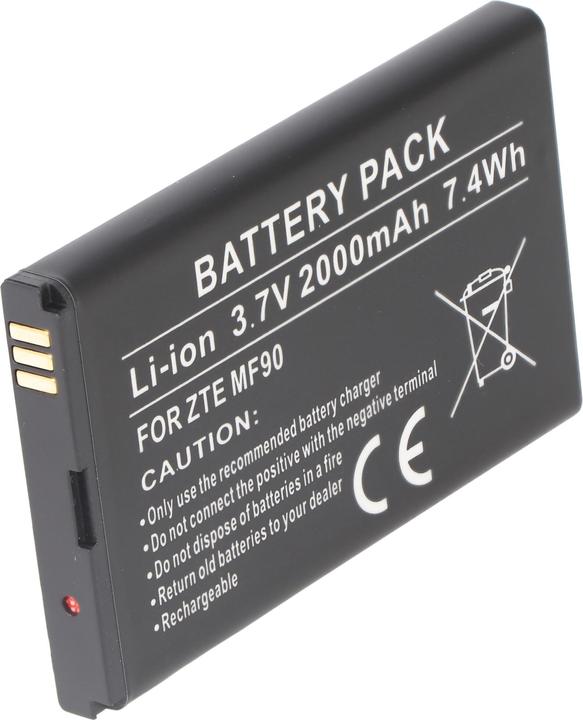 Actual product image AccuCell Akku ZTE MF90 (1 pcs., Device specific, 2000 mAh, Battery + charger)