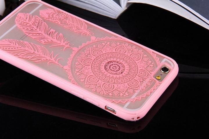 Produktbild König Design Apple iPhone 6 / 6s Handy Hülle Mandala Case Schutzhülle Motiv Traumfänger Rosa (Apple iPhone 6)