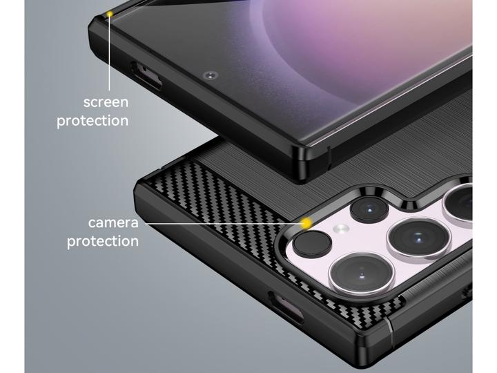 Image du produit Screenguard Étui Carbon Brushed Soft TPU (Samsung Galaxy S24 Ultra)