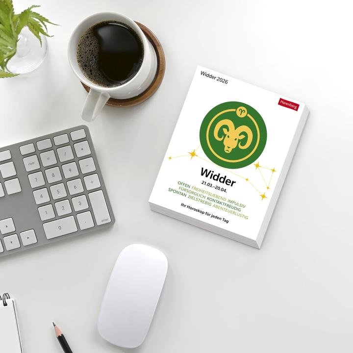 Immagine prodotto Harenberg Widder Sternzeichenkalender 2026 - Tagesabreisskalender - Ihr Horoskop für jeden Tag (Copertina rigida, Tedesco)