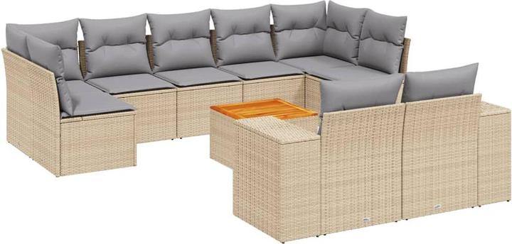 Produktbild VidaXL Gartenmöbel Sofa Garnitur Gartengarnitur Garten Sitzgruppe 10-tlg. Beige