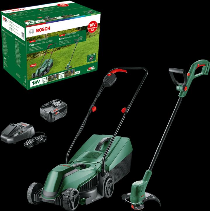 Image du produit Bosch Home & Garden EasyMower 18V-32-200 (1x4,0Ah) + EasyGrassCut 18V-26 (Baretool) (Fonctionnement sur batterie)