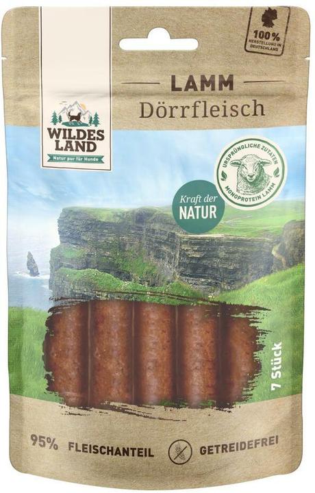 Immagine prodotto Wildes Land Snack di carne secca di agnello, 7 pezzi. (Junior, Senior, Adulto, 7 pz., 170 g)