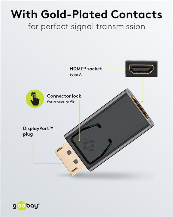 Produktbild Goobay DisplayPort auf HDMI-Adapter 1.1 (DP, 7.60 cm)