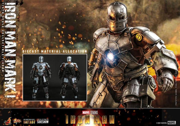 Actual product image Hot Toys Iron Man figurine Movie Masterpiece 1/6 Iron Man Mark I 30 cm