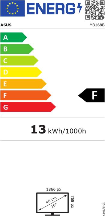 Label énergétique ASUS Mb168b (1366 x 768 pixels, 16")