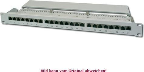 Actual product image Digitus Patch Panel 48.3cm 19inch 24Port Cat5e STP shielded grey RAL7035 Cable installation with LSA