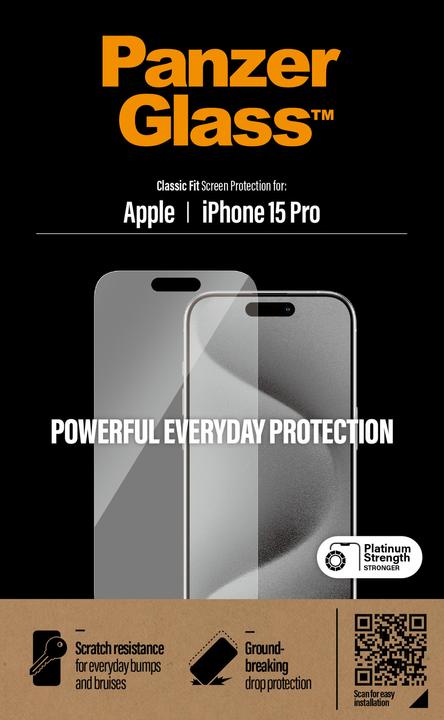 Actual product image PanzerGlass Screen Protector (1 Piece, Apple iPhone 15 Pro)