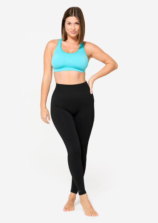 Produktbild Kalenji Sport-BH Bustier Damen nahtlos Schwimmerrücken mittlerer Halt - türkis (L)