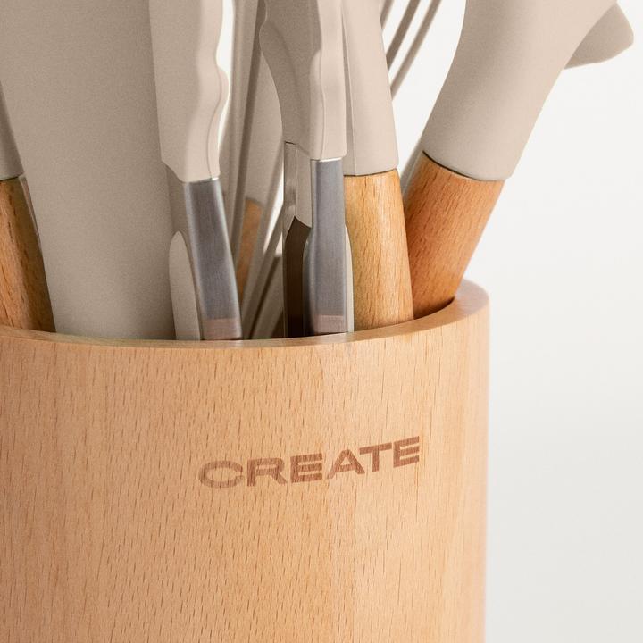 Immagine prodotto Create Küchenutensilien-Set - Silikon und Holz