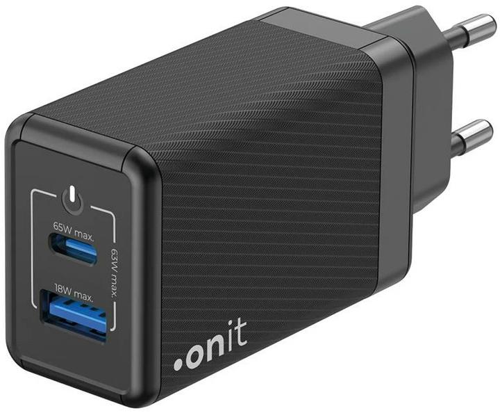 Onit Chargeur mural USB Dual QC4+ 65 W GaN noir (65 W)